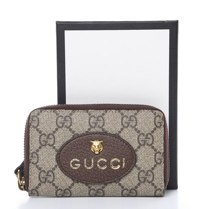 Gucci GG Supreme Monogram Neo Vintage Zip Around Card Case Beige Crop New Acero 8 of 8