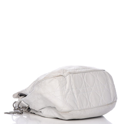 Christian Dior Lambskin Cannage Drawstring Bag White 4 of 24