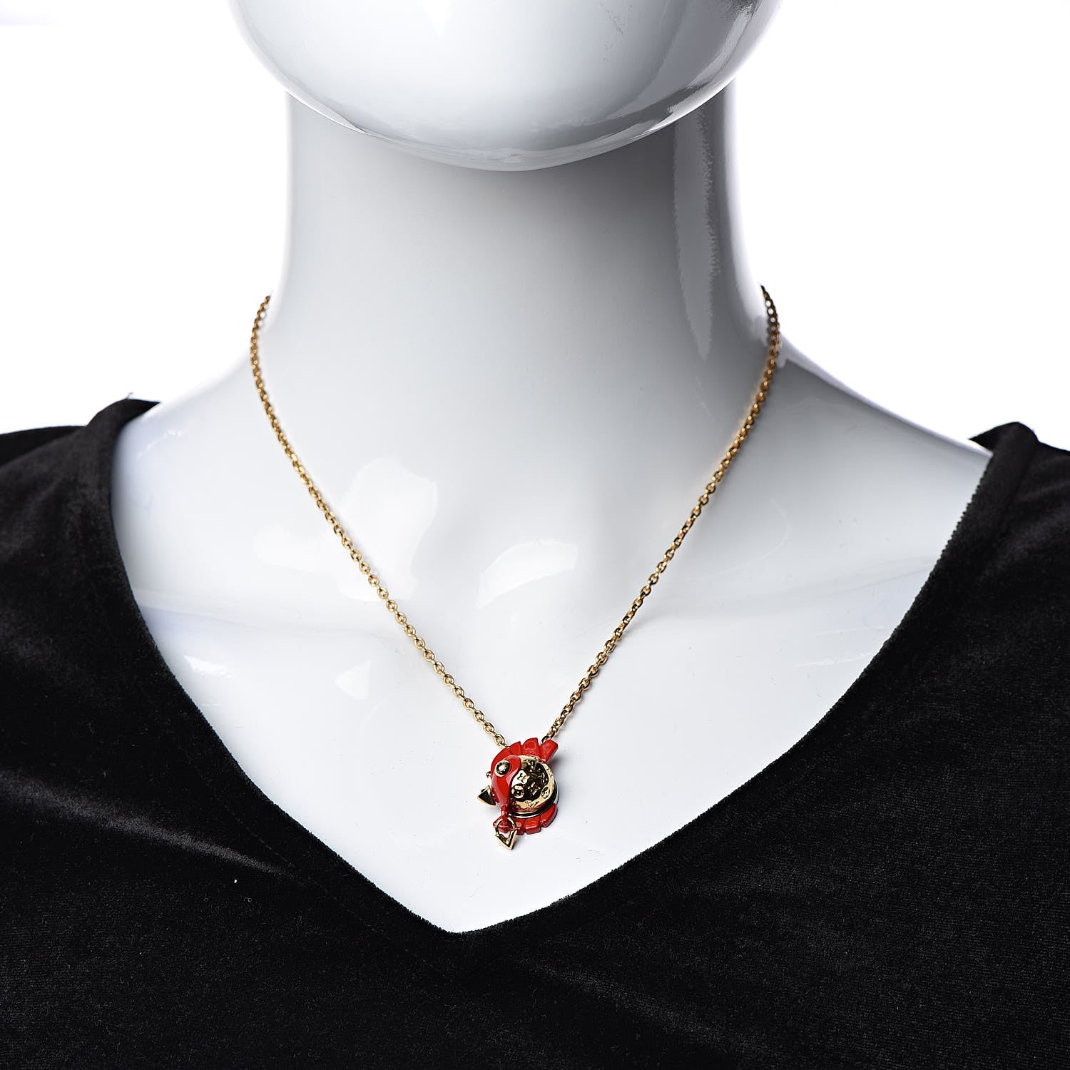 Louis Vuitton Vuittonite Rooster Necklace Gold 2 of 7