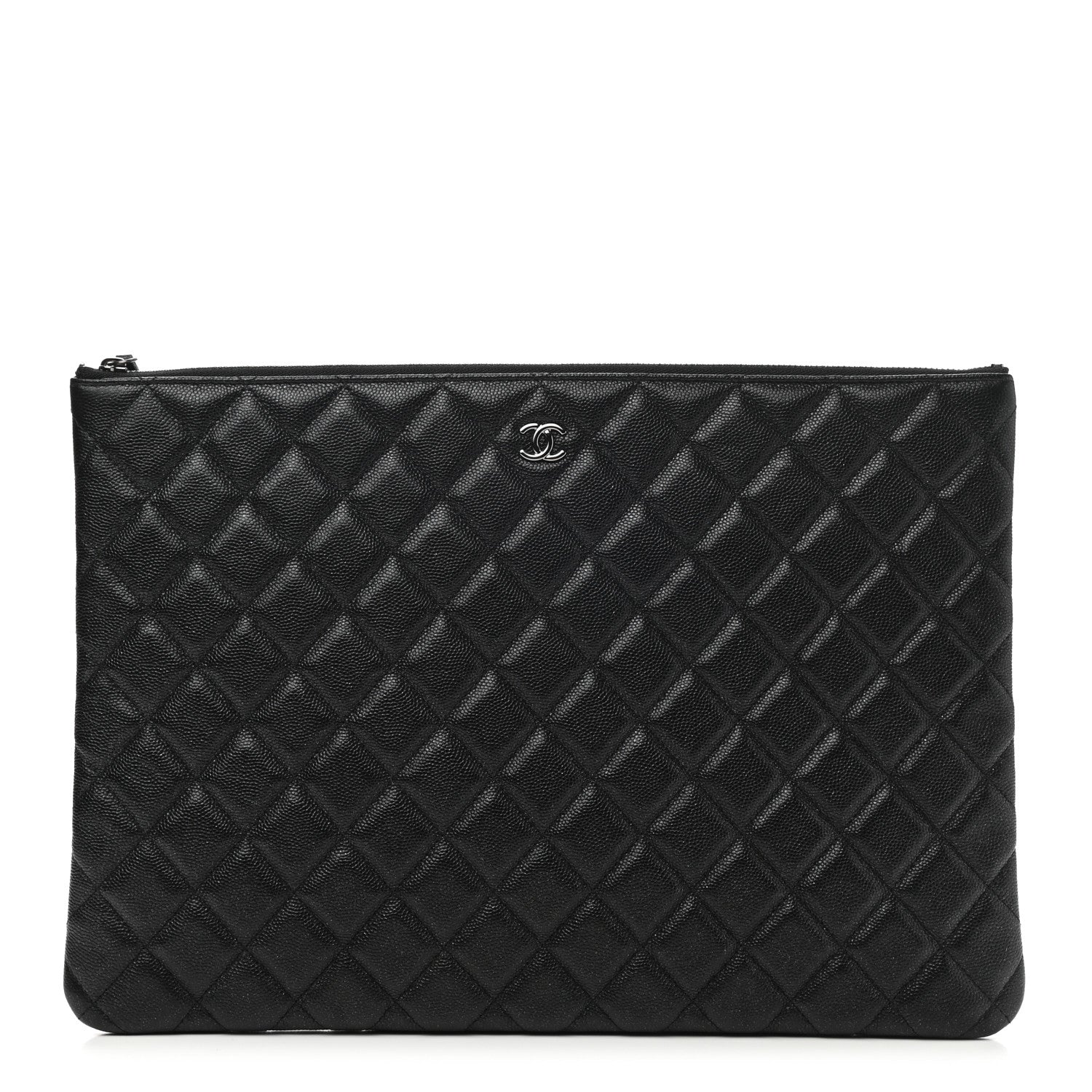 Chanel Iridescent Caviar Quilted Large Cosmetic Case Black 1 of 8