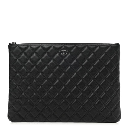 Chanel Iridescent Caviar Quilted Large Cosmetic Case Black 1 of 8