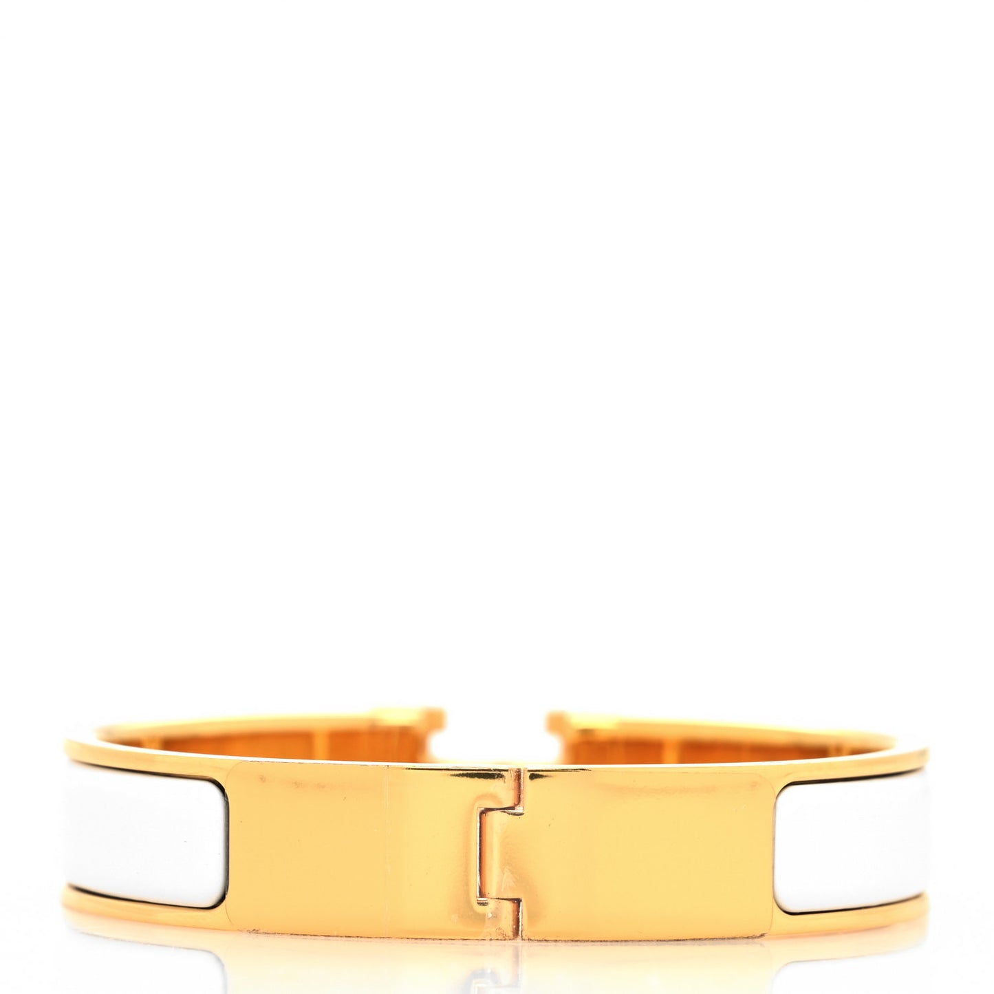 Enamel Narrow Clic Clac H Bracelet PM White