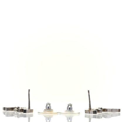 Chanel Crystal Emoji Choupette Cat CC Earrings Silver 3 of 4