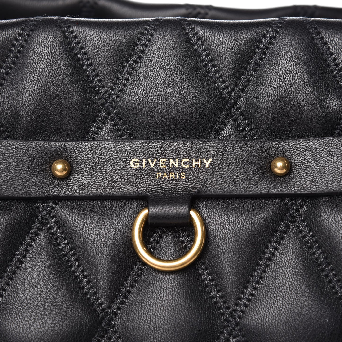 Rubber Effect Canvas Quilted Duo Shopper Tote Black