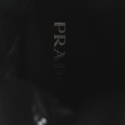 Prada Spazzolato Re-Nylon Metal Triangle Logo Lace Up 55mm Ankle Boots 37.5 Black 8 of 16