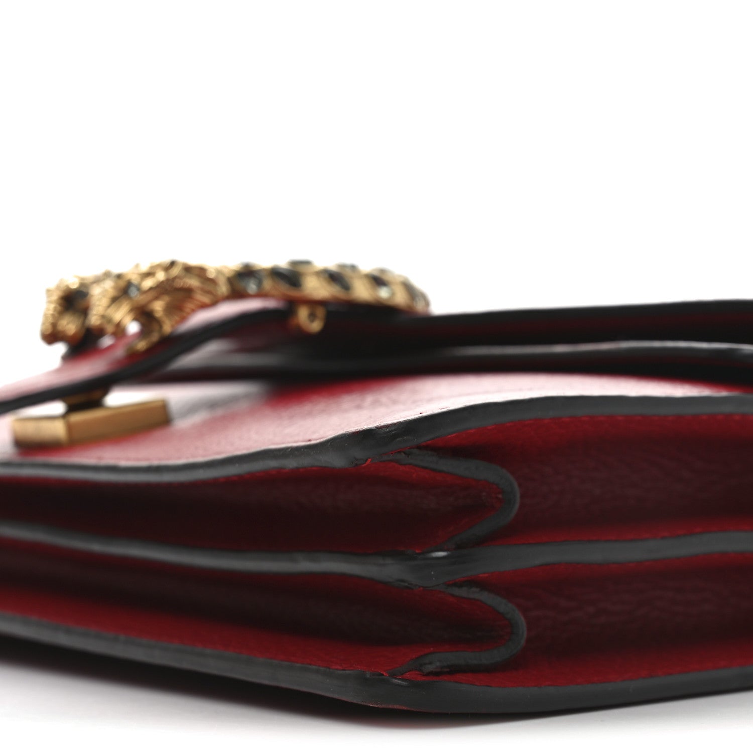 Gucci Dollar Calfskin Swarovski Crystal Small Dionysus Shoulder Bag Hibiscus Red 10 of 11
