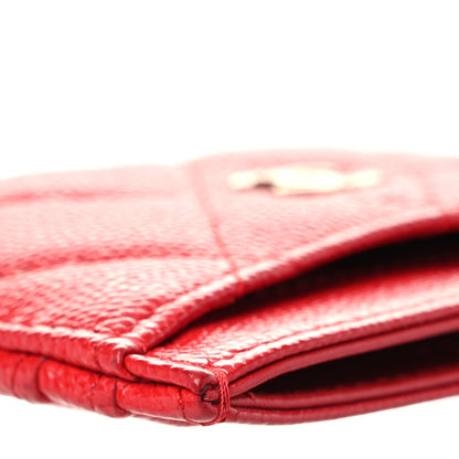 Chanel Caviar Quilted Card Holder Red 11 of 13