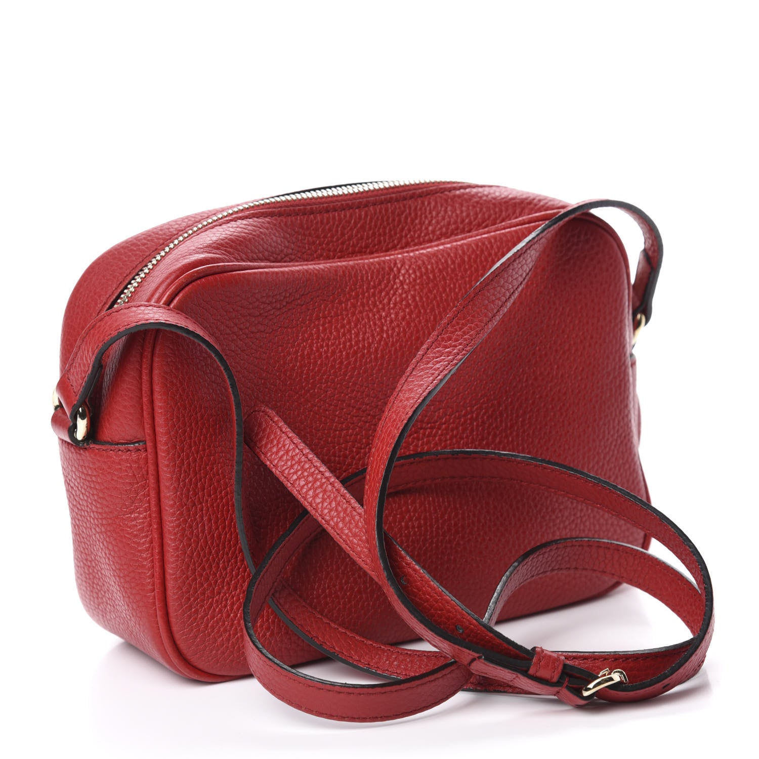 Gucci Pebbled Calfskin Small Soho Disco Bag Tabasco Red 3 of 12