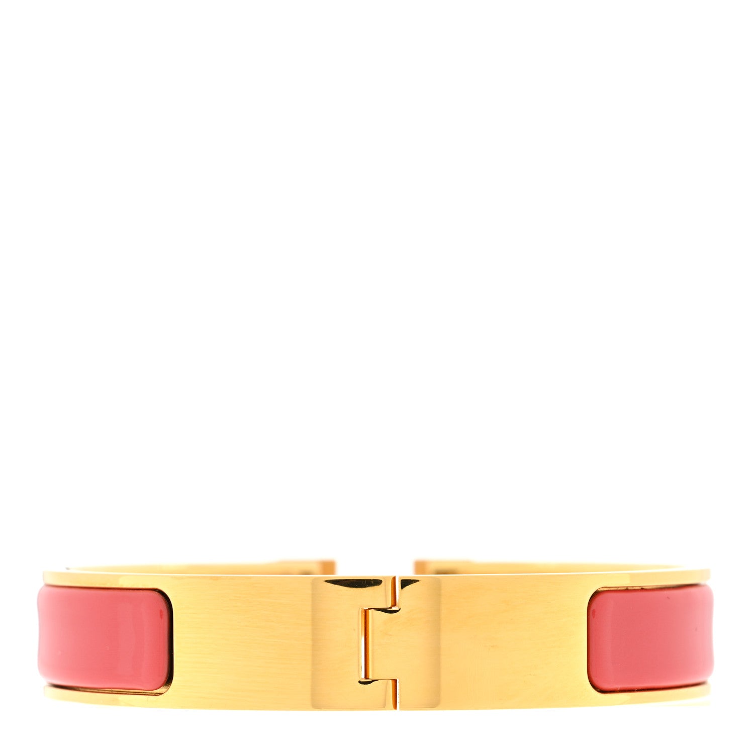 Hermes Enamel Narrow Clic Clac H Bracelet GM Rouge Corail 2 of 3