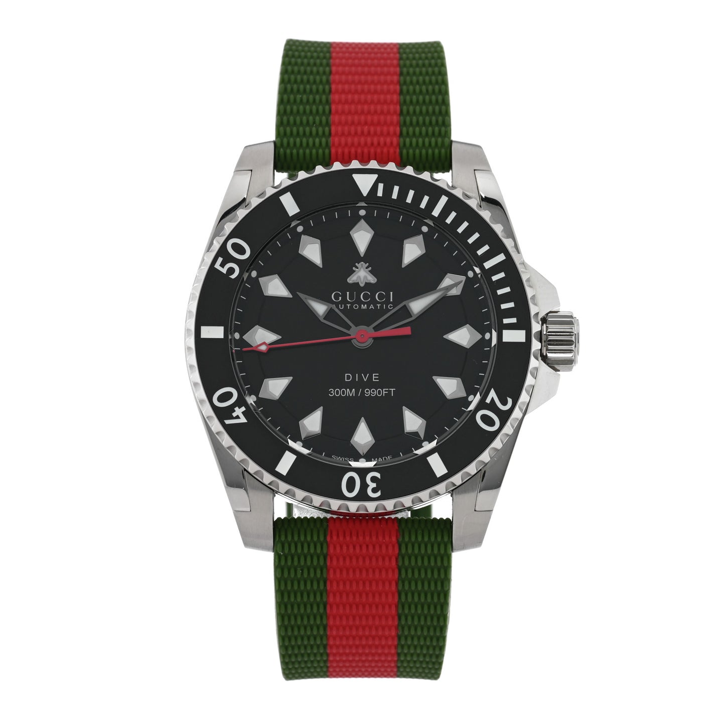 Stainless Steel Rubber 40mm Dive Automatic Watch Black