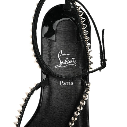 Christian Louboutin Patent Calfskin Spike So Me Tonguetta Flat Sandals 41 Black 7 of 11
