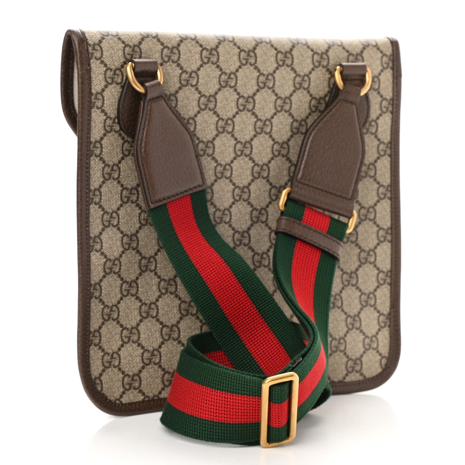 Gucci GG Supreme Monogram Web Medium Neo Vintage Flap Messenger Bag Beige New Acero 3 of 8