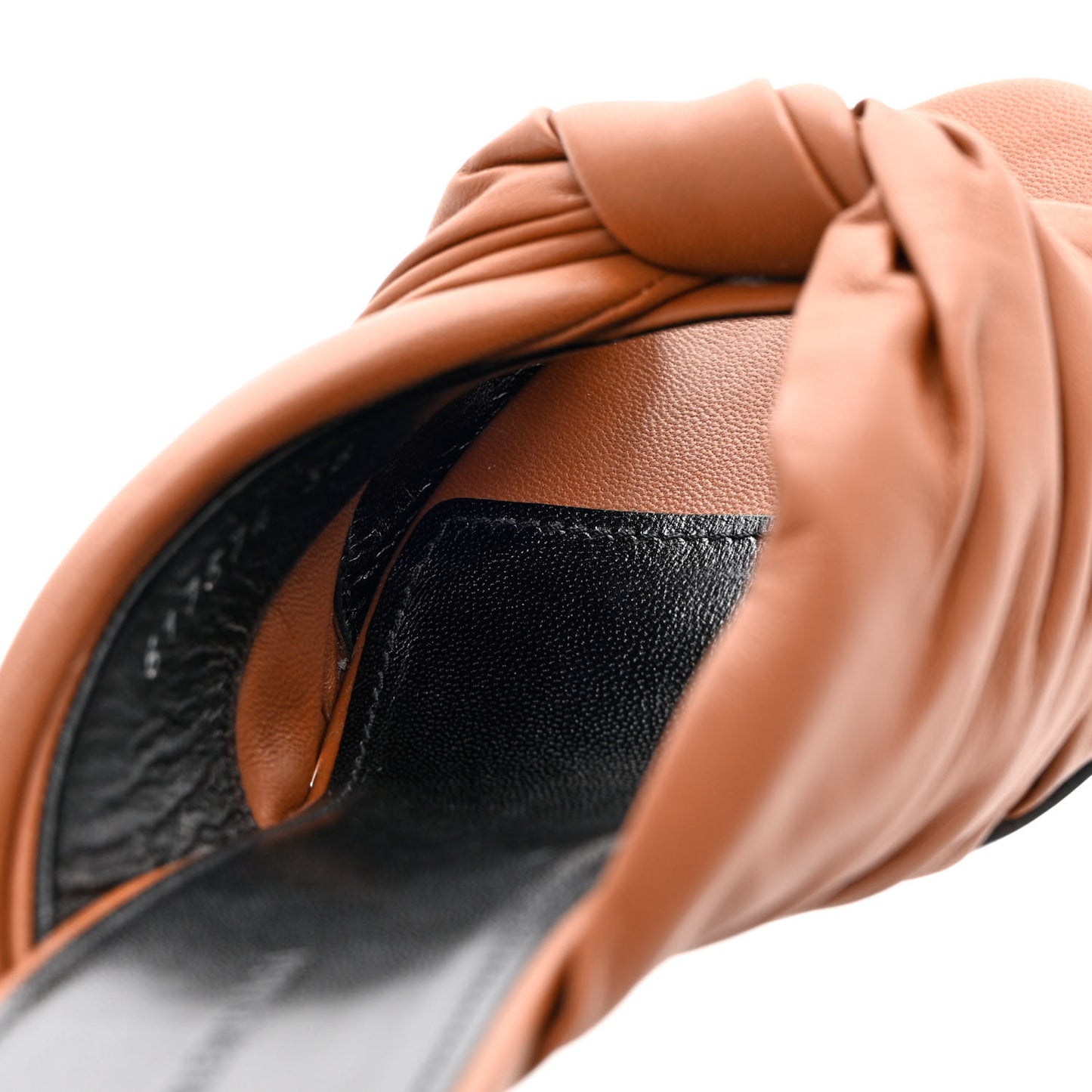 Smooth Nappa Drapy 80mm Sandals 36 Cognac