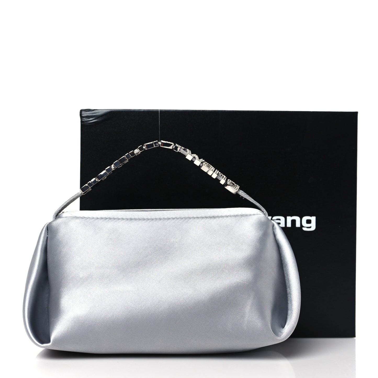 Satin Crystal Logo Micro Marquess Bag Alloy
