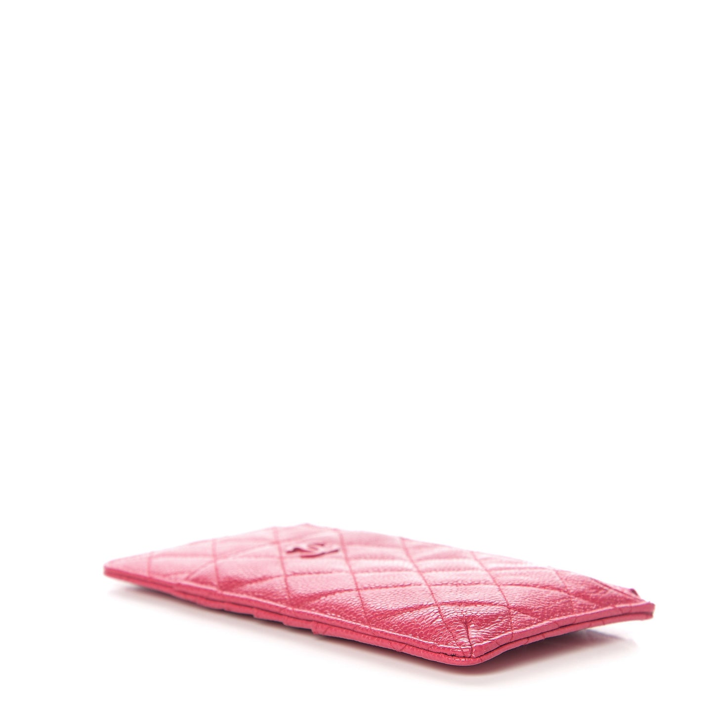 Caviar Quilted Classic Flat Wallet Pouch Pink