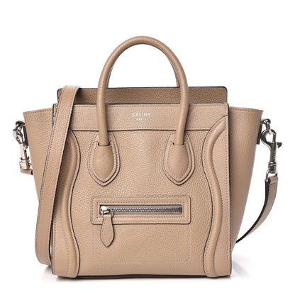 Celine Drummed Calfskin Nano Luggage Dune 1 of 15