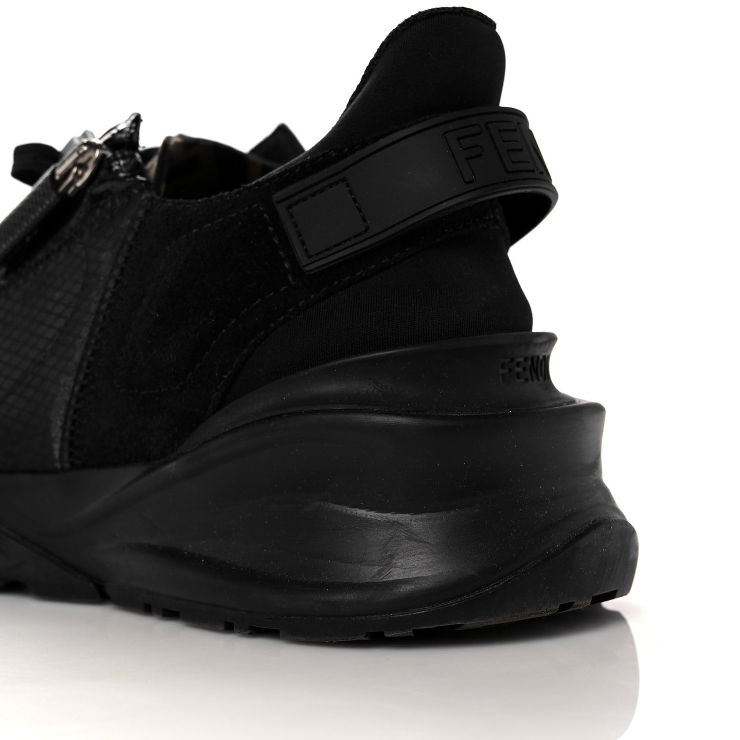Nylon Suede Mens Fendi Flow Low Top Sneakers 8.5 Black