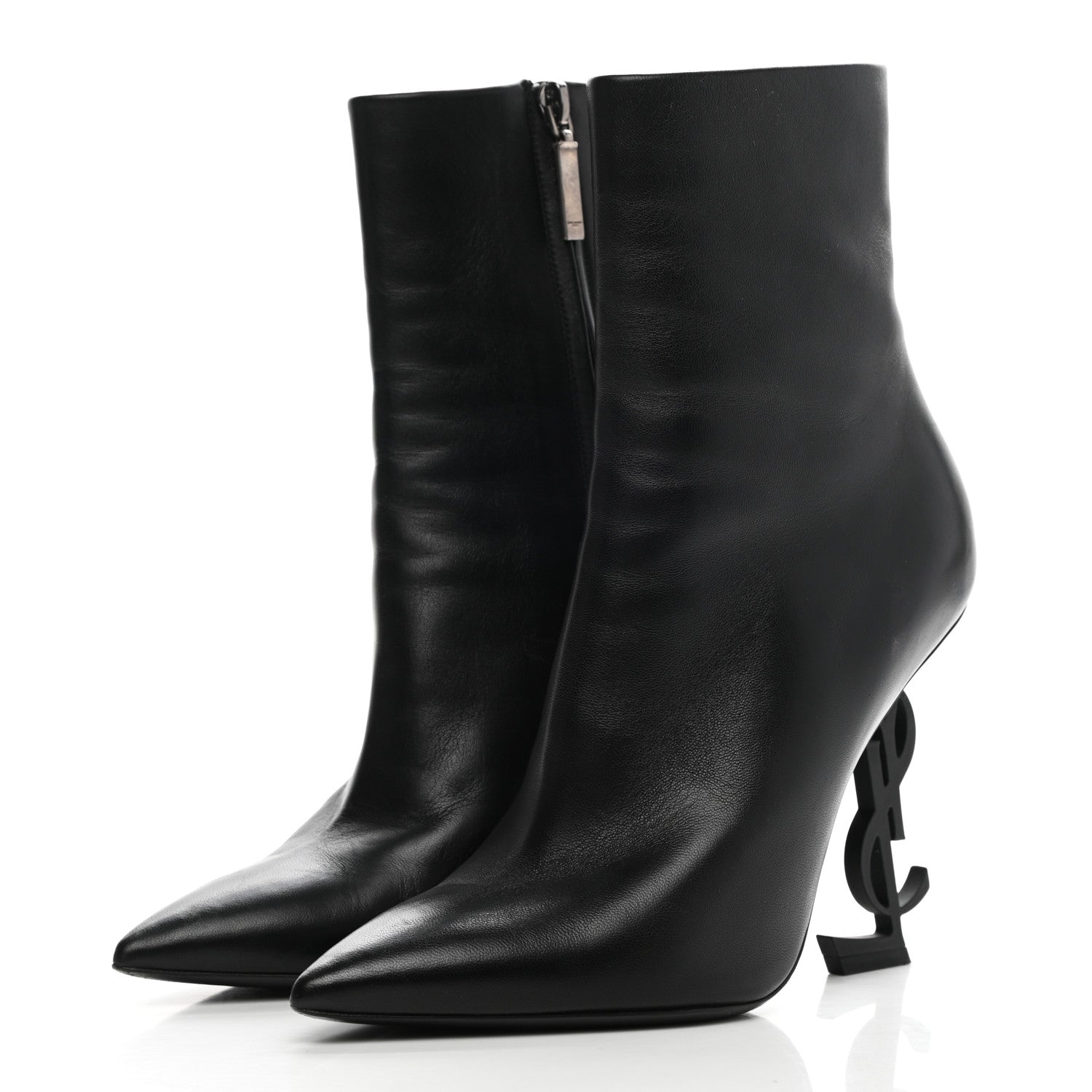 Saint Laurent Calfskin Opyum Ankle Boots 36 Black 3 of 12