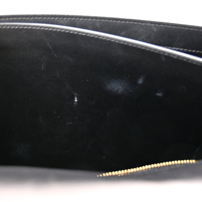 Saint Laurent Calfskin Crocodile Embossed Gaby Satchel Black 12 of 13