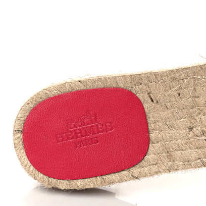 Hermes Nappa Famosa Espadrille Sandals 37 Rosa Framboise 7 of 7
