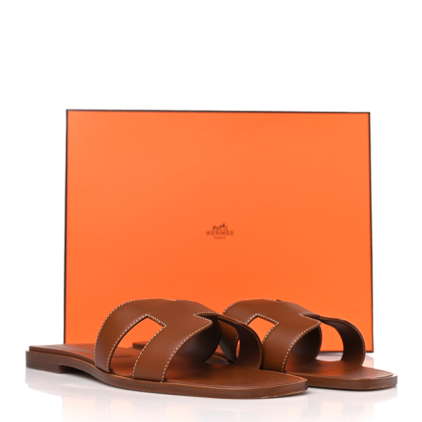 Box Calfskin Oran Sandals 41 Gold