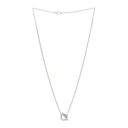 Hermes 18K White Gold Diamond Finesse Pendant Necklace 3 of 5