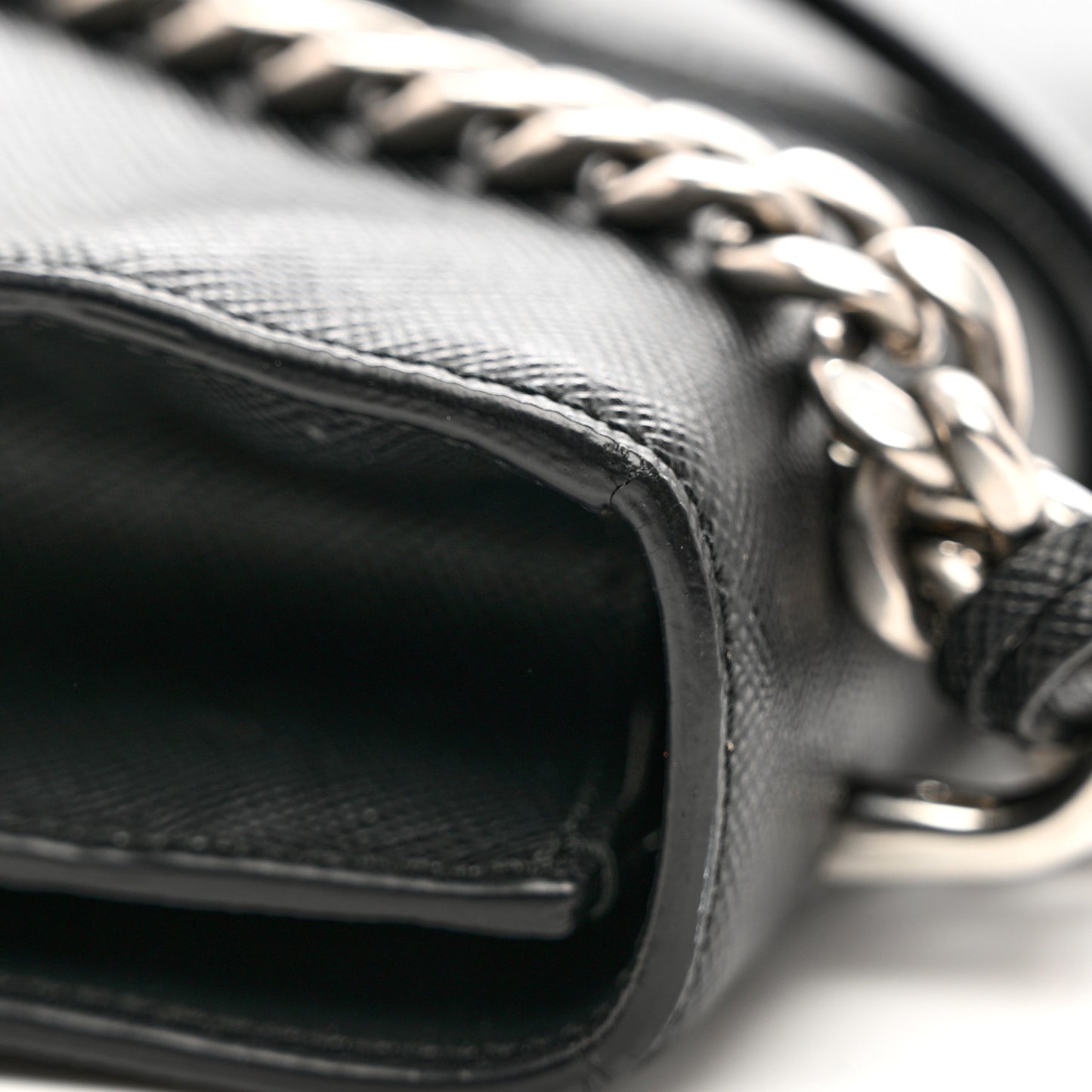 Saffiano Pattina Crossbody Bag Black