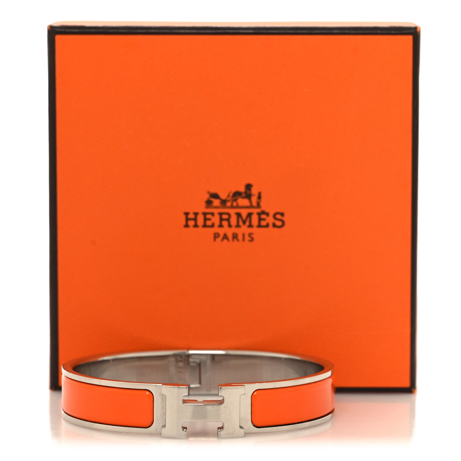 Hermes Enamel Narrow Clic Clac H Bracelet PM Orange 5 of 5