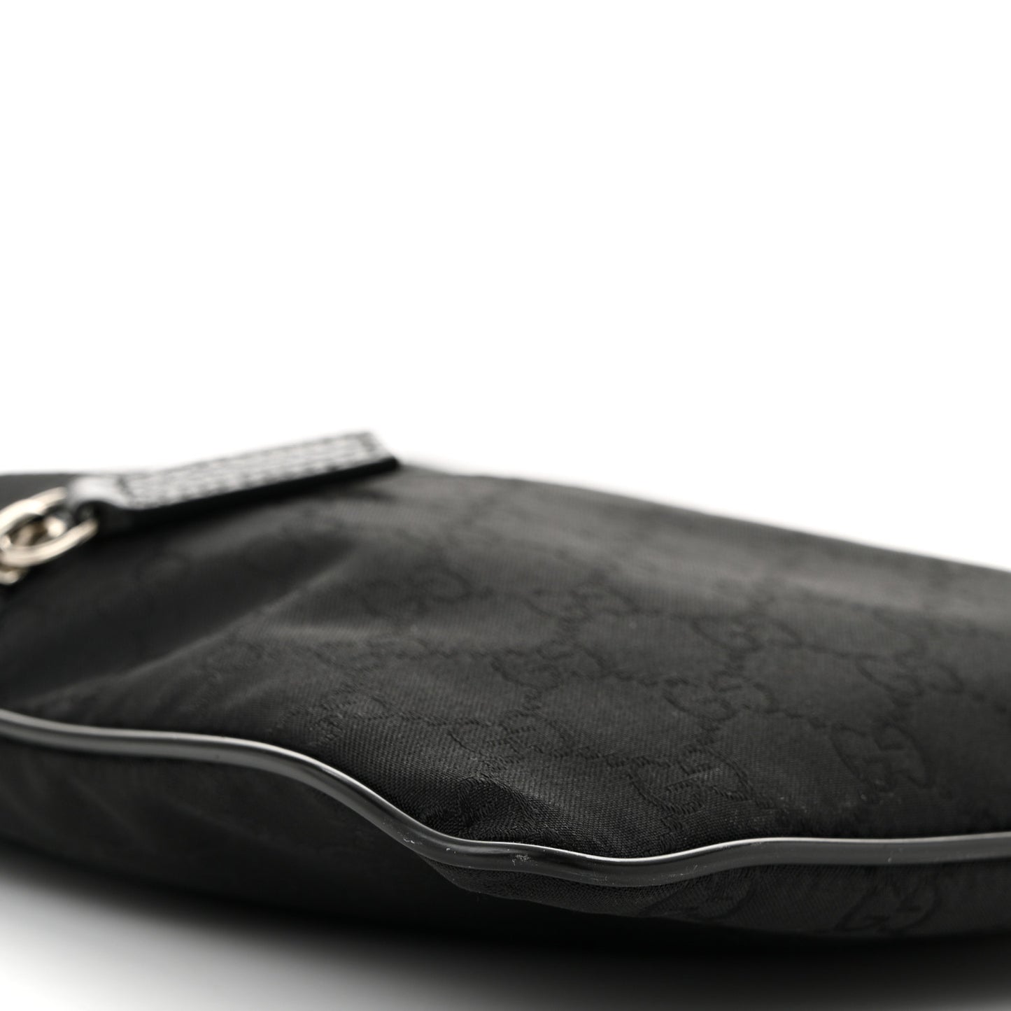 Nylon Monogram Mini Flat Messenger Bag Black