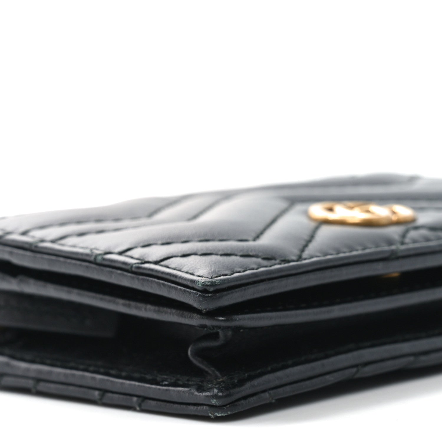 Gucci Calfskin Matelasse GG Marmont Card Case Wallet Black 8 of 9