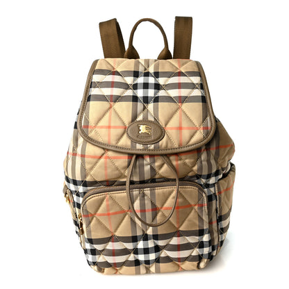 Burberry Nylon Check Horseshoe Backpack Sand Beige 1 of 11