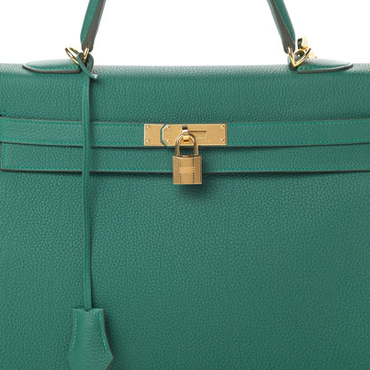 Hermes Togo Kelly Retourne 35 Malachite 8 of 10