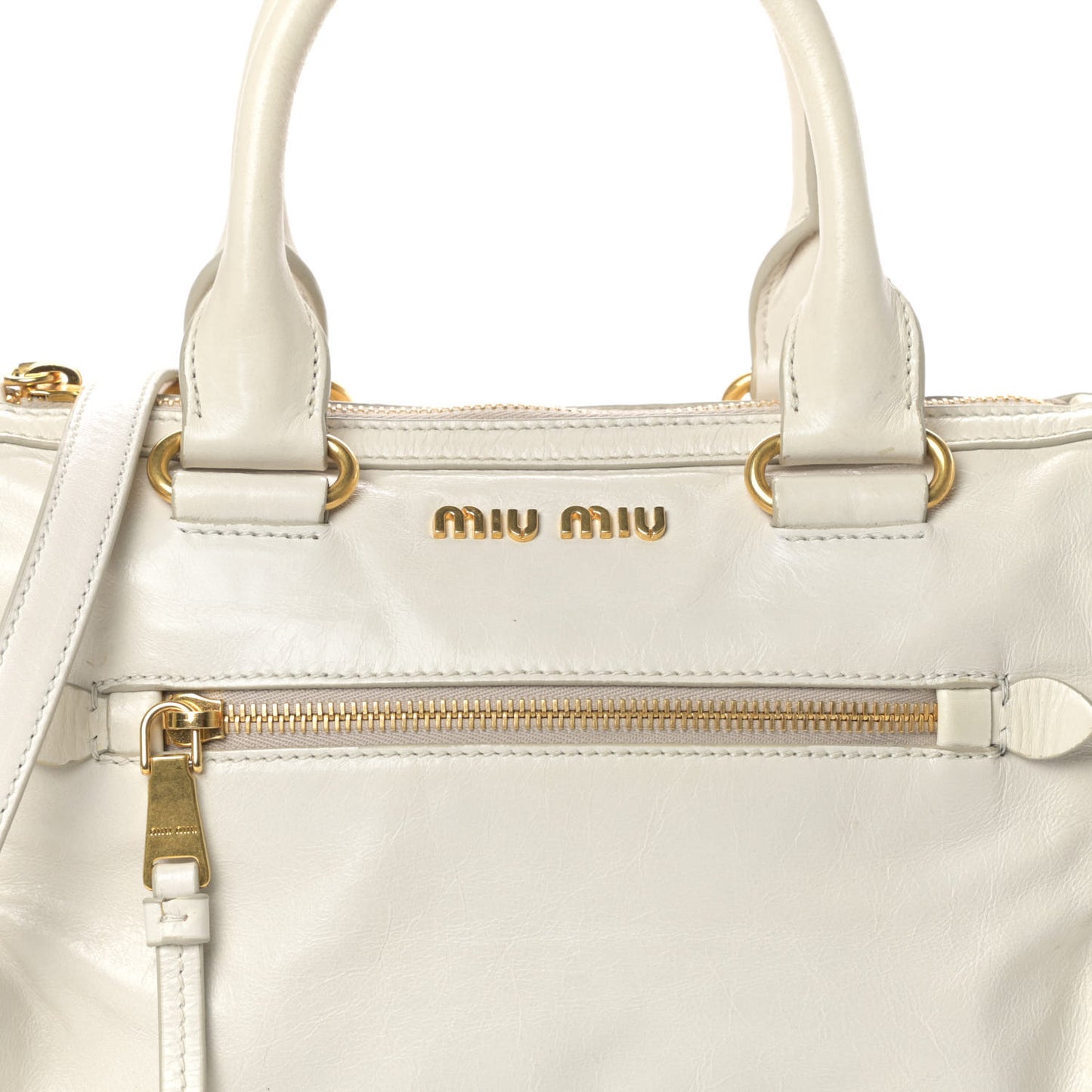 Vitello Shine Zip Tote Talco