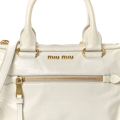 Miu Miu Vitello Shine Zip Tote Talco 7 of 11