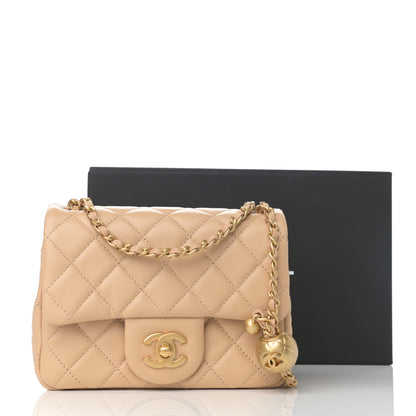 Chanel Lambskin Quilted Mini Pearl Crush Flap Beige 12 of 12