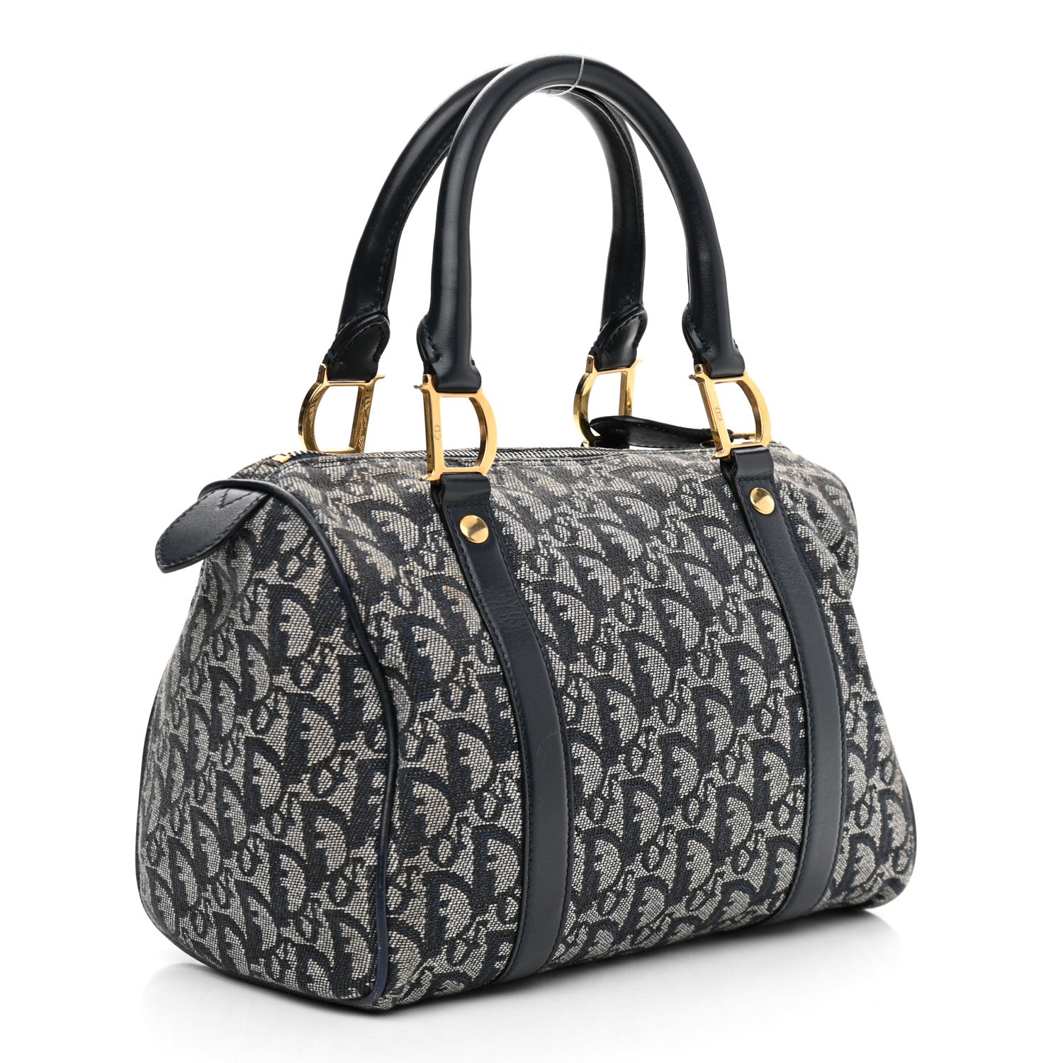 Christian Dior Monogram Boston Navy Blue 2 of 12