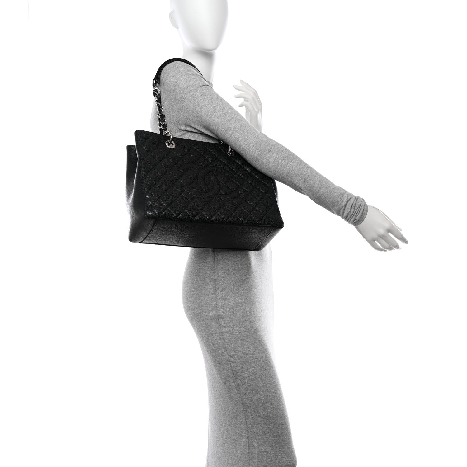 Chanel Caviar Quilted Grand Shopping Tote GST Black 2 of 11