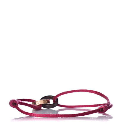 Cartier 18K Pink Gold Brown Ceramic 4 Diamond LOVE Cord Bracelet Magenta 3 of 5