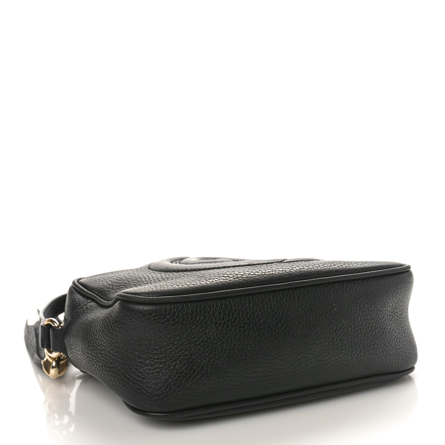 Pebbled Calfskin Small Soho Disco Bag Black