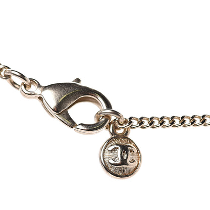 Chanel Baguette Crystal CC Necklace Light Gold 4 of 5