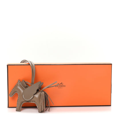 Hermes Milo Lambskin Grigri Rodeo Pegase Horse Bag Charm PM Etoupe 5 of 5