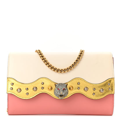 Gucci Calfskin Animalier Broadway Clutch Pink 1 of 10