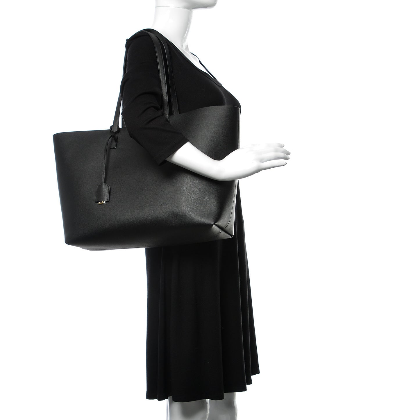 Calfskin Large Shopping Tote Black