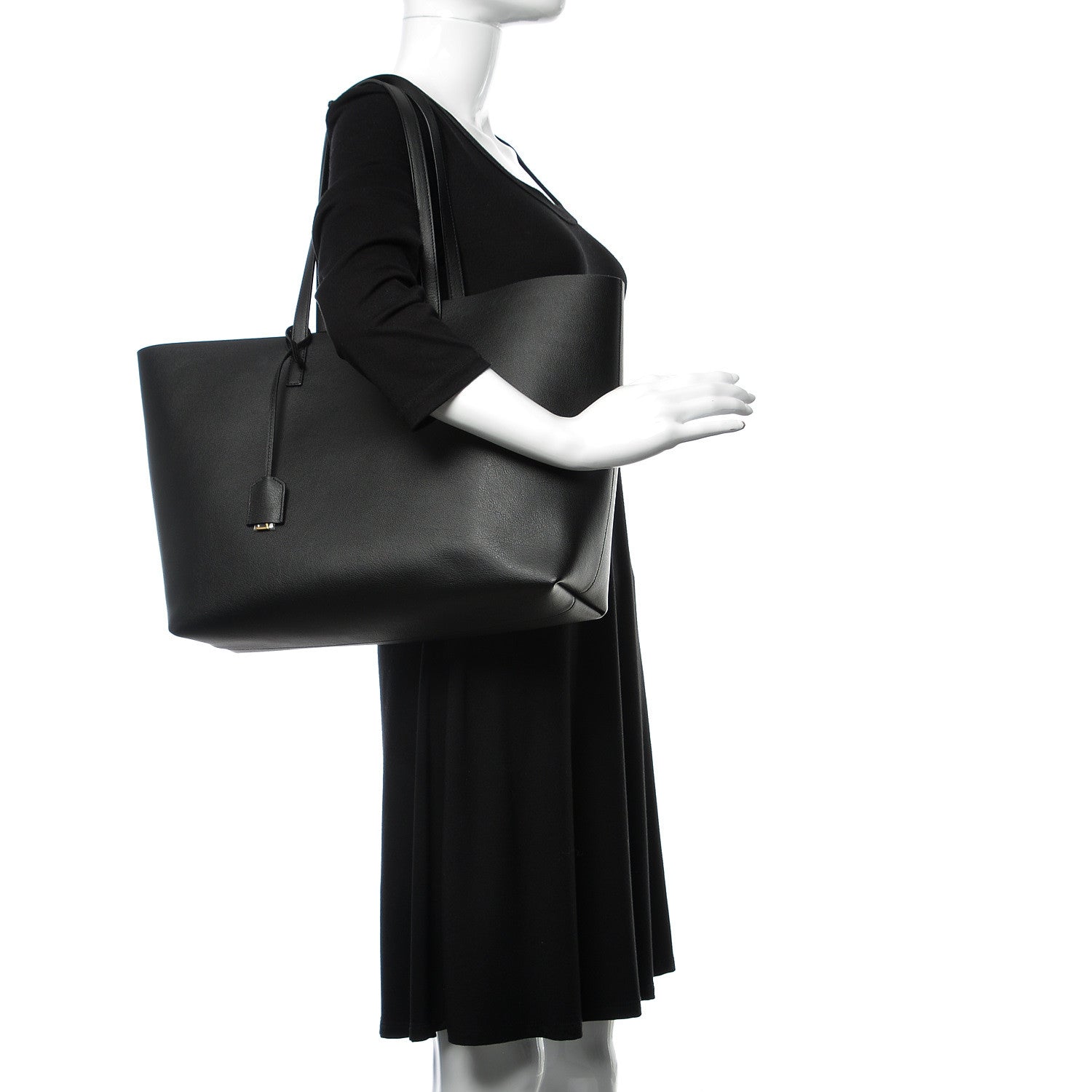 Saint Laurent Calfskin Large Shopping Tote Black 2 of 13