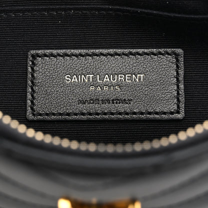 Saint Laurent Calfskin Matelasse Chevron Monogram A5 Wristlet Black 6 of 8