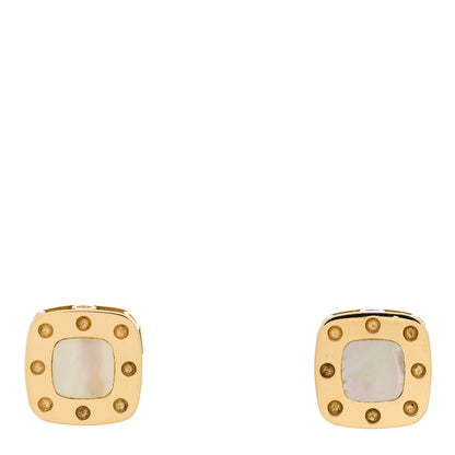Roberto Coin 18K Yellow Gold Mother of Pearl Pois Moi Stud Earrings 1 of 4