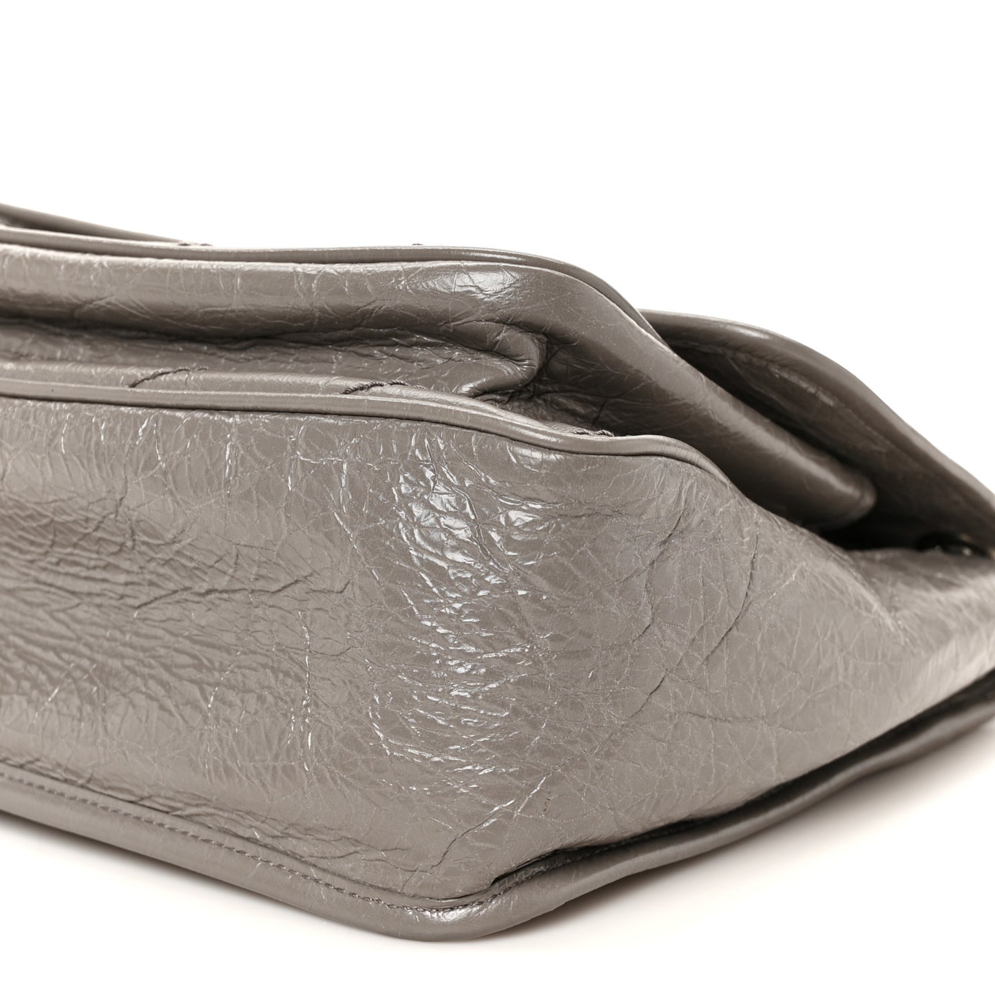Crinkled Calfskin Matelasse Monogram Medium Niki Chain Satchel Fog