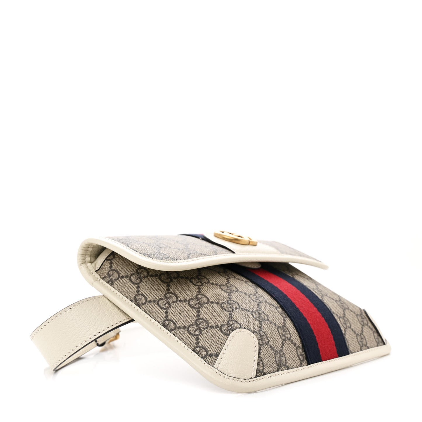 GG Supreme Monogram Web Small Ophidia Belt Bag 80 32 Beige Ebony White