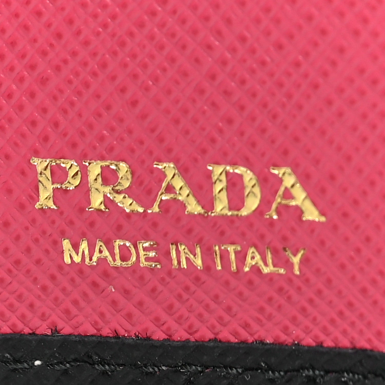 Prada Saffiano Colour Metal Compact Wallet Black Hibiscus 6 of 6