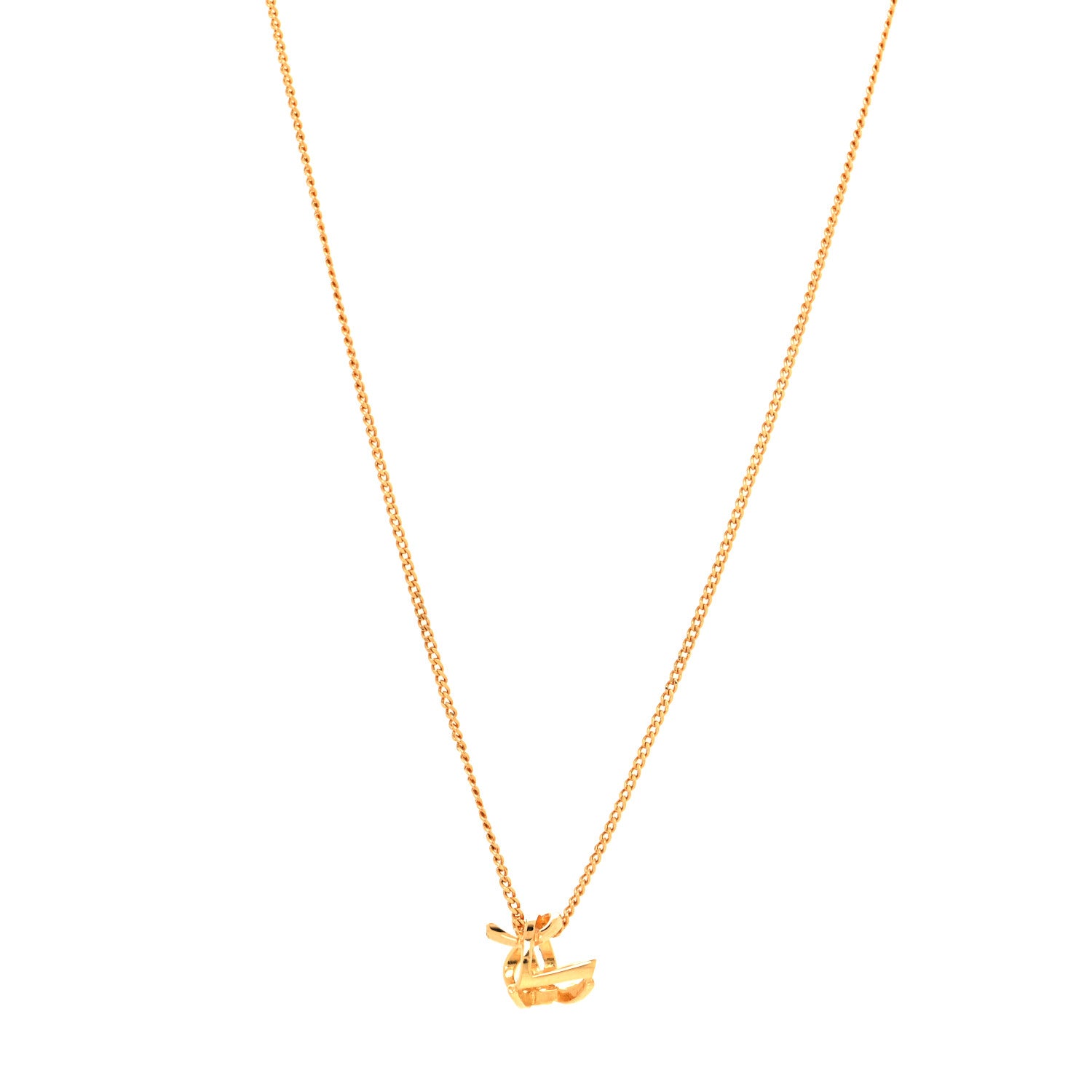 Saint Laurent Metal Opyum Twist Necklace Gold 1 of 4